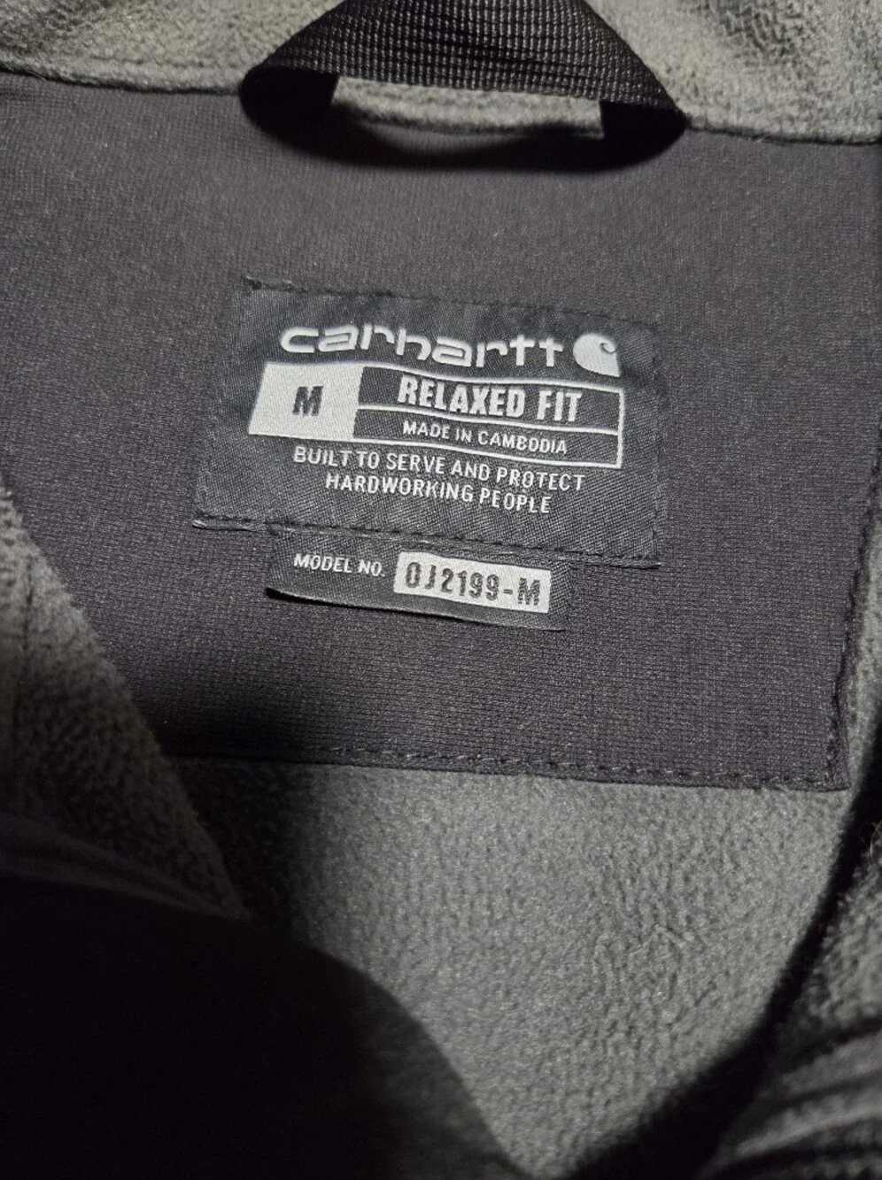 Carhartt Men's Black Performance Softshell Jacket with Logo Patch